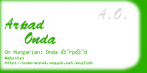 arpad onda business card